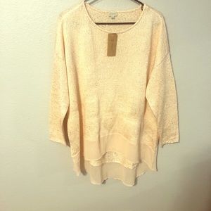 Cremieux Peach Sparkle Sweater